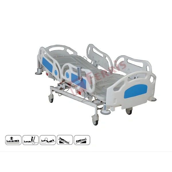Ferris ICU BED ELECTRIC DELUXE | 5-FUNCTION | DUAL CONTROL PANELS & CARDIAC CHAIR(FHF001B) - ELECTRIC DELUXE