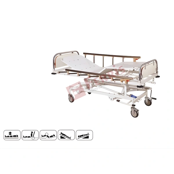 Ferris ICU BED MECHANICAL SUPREME | 4-CRANK SYSTEM | ABS RAILS & ANGLE INDICATORS (FHF003A) - ICU BED MECHINCAL DELUXE