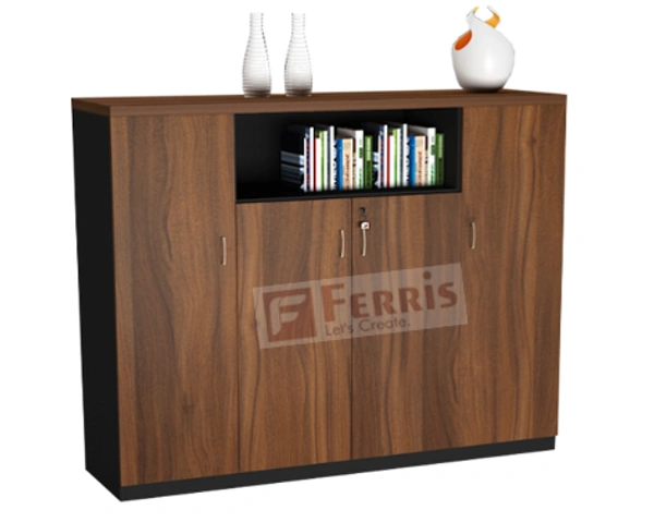 Ferris LOW HEIGHT CABINET PC1-06 - Teak,Grey,, 1500x450x1200 MM.