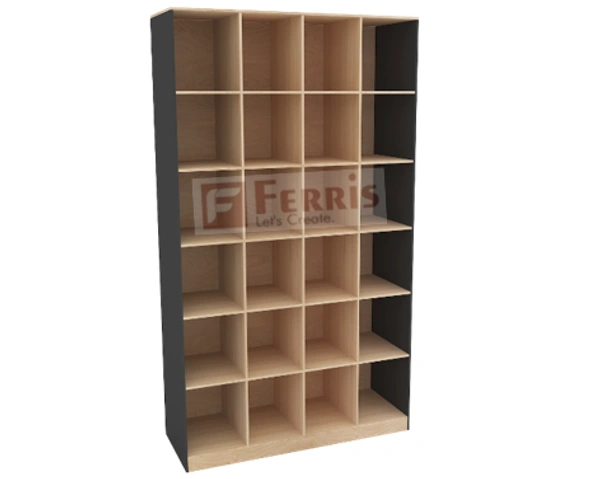 Ferris PIGEON HOLE CABINET PC1-07 - Teak,Grey,, 900x450x2100 MM.