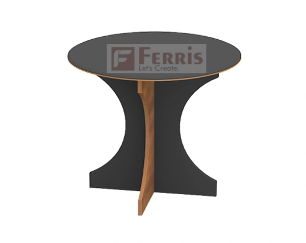 Ferris ROUND MEETING TABLE PM1-07 - Teak,Black,, 1050x1050x750 MM.