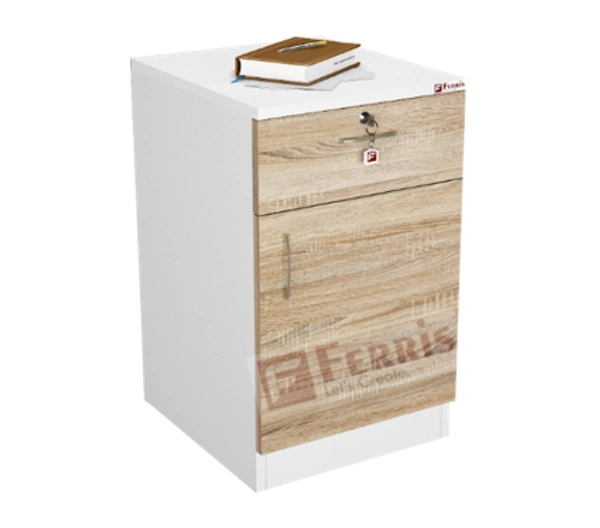Ferris FIX PEDESTAL  PP1-02-0.4-S.C. - Teak,Grey,, 400x450x650 MM.