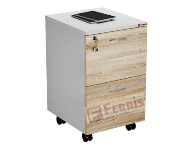 Ferris MOBILE PEDESTAL  PP3-01-0.4 - Teak,Black,, 400x450x650 MM.
