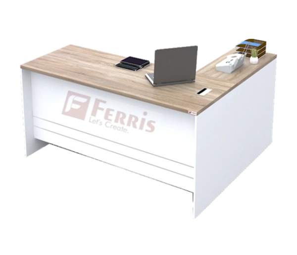 Ferris OFFICE TABLE WITH ATTACHED SIDE UNIT PT2-04 - Oak,White,, 1350x600x750 MM.