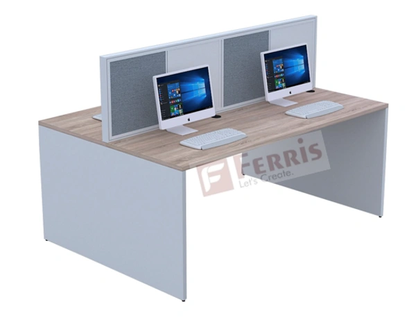 Ferris 04 SEATER WORK STATION PW2-07 - Teak,Black,, 2100x1200x1200 MM., 4 Person