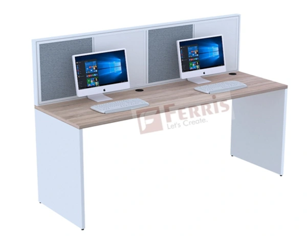 Ferris 02 SEATER WORK STATION PW2-08 - Teak,Black,, 2700x600x1200 MM., 2 Person