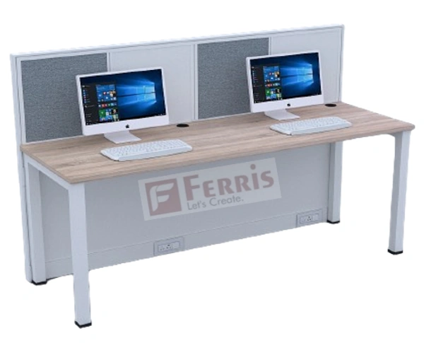 Ferris 02 SEATER WORK STATION PW2-10 - Teak,Black,, 2700x645x1200 MM., 2 Person