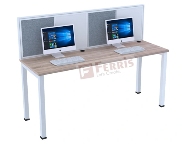 Ferris 02 SEATER WORK STATION PW2-12 - Teak,Black,, 2700x600x1200 MM., 2 Person