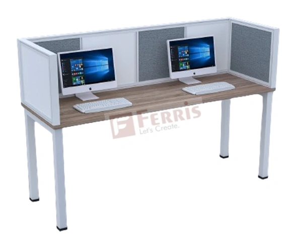 Ferris 02 SEATER WORK STATION PW2-14 - Teak,Black,, 2700x645x1200 MM., 2 Person