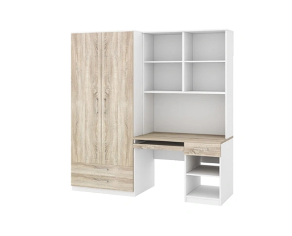 Ferris STUDY TABLE ST-03 - Teak,White, 2100x650x2150 MM.