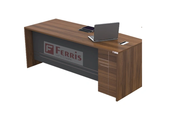 Ferris OFFICE TABLE PT2-03 - Teak,Grey,, 1350x600x750 MM.