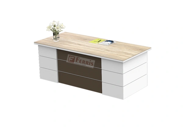 Ferris OFFICE TABLE FP-MD-03 - Walnut,White,Grey,, 1500x750x750 MM.