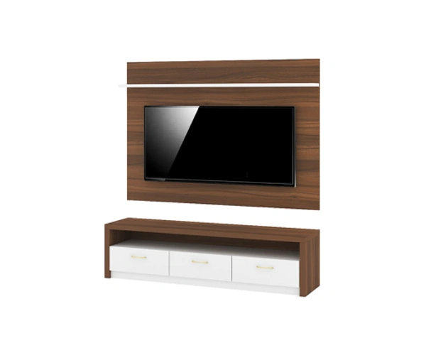 Ferris TV WALL UNIT TVC-02 - Teak,Gery, 1200x350x1800 MM.
