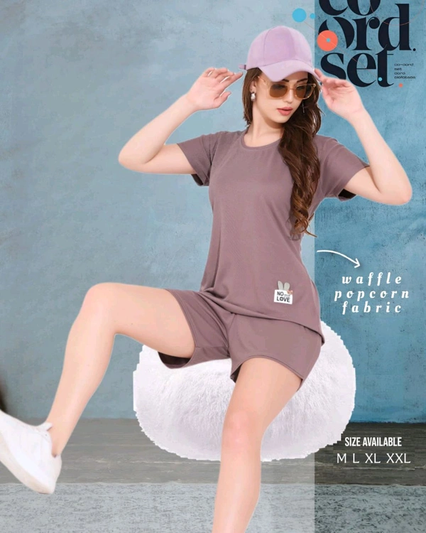 CO-ORD SET (WAFFLE FABRIC) - Raw Sienna, X Large