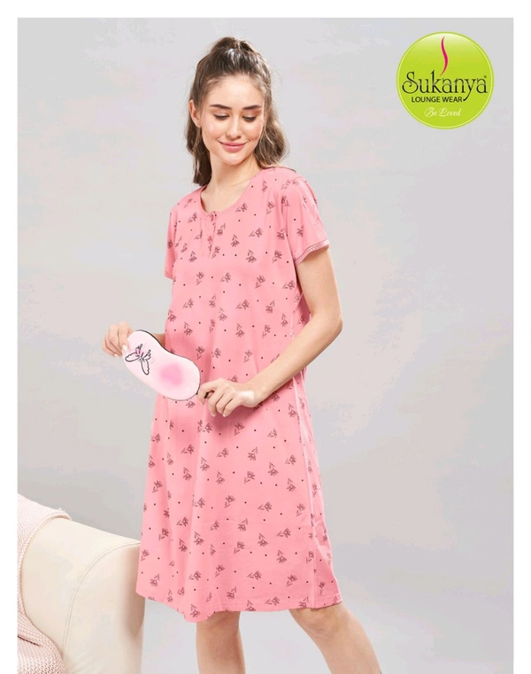 SUKANYA® SHORT NIGHTY(PINK COL.) - M Size