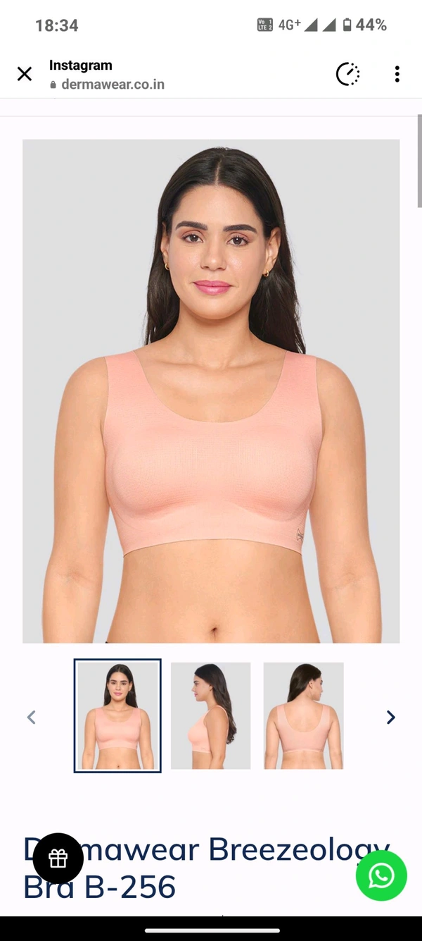 DERMAWEAR® Seamless Bra  #B-256 - White, L Size
