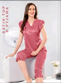 6 PC'S NIGHTY SET (ROSE COL.) - ROSE, FREE SIZE