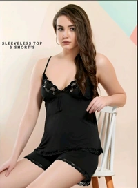 6 PC'S MODAL NIGHTY SET (BLACK COL.) - Black, FREE SIZE
