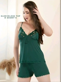 6 PC'S MODAL NIGHTY SET (OLIVE COL.) - OLIVE, FREE SIZE