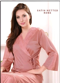 6 PC'S NIGHTY SET (D.PINK COL.) - DIRTY PINK, FREE SIZE