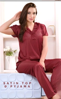 6 PC'S NIGHTY SET (C.RED COL.) - CHERRY RED, FREE SIZE