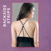 FANCY LACE NIGHTY(2PC) - Black, FREE SIZE