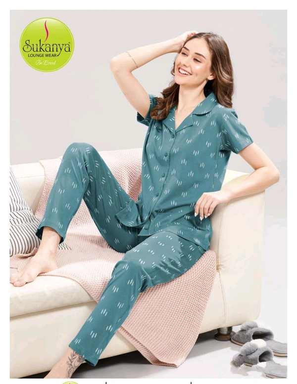 FRONT OPEN HOSIERY NIGHTDRESS  - SEA GREEN, XL Size