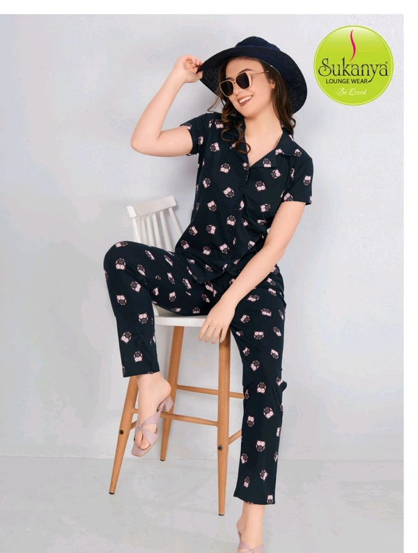 FRONT OPEN HOSIERY NIGHTDRESS  - XL Size, Black