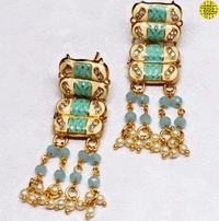 HJ Stylish Mint Green Choker Set - N-211mig - Mint Green, Gold Plating