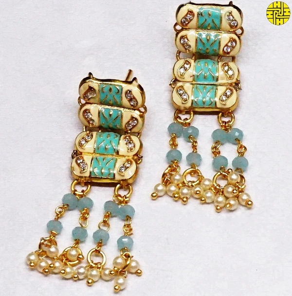 HJ Stylish Mint Green Choker Set - N-211mig - Mint Green, Gold Plating