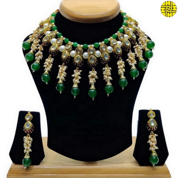 HJ Bridal-inspired Multi Color Bridal Necklace Set - hjs-2230a - Multi, Gold Plating