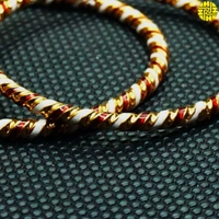 HJ High Gold Plating Designer Bangles Hmb 003a - Multi ( Green-multi ), Golden Plating, 2.4 Flexible
