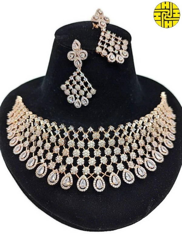 bridal cz necklace set hnc 0016