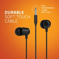E350M In-Ear Wired Earphone With Mic (Black) - BLACK, Small