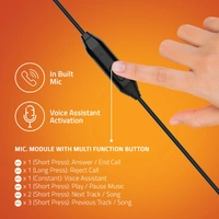 E350M In-Ear Wired Earphone With Mic (Black) - BLACK, Small