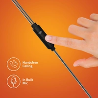 E400M Earphones With Mic (Black) - Black & Red, Small