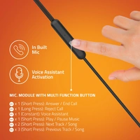 E500M Wired Earphones With Mic - Black, Small