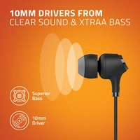 E500M Wired Earphones With Mic - Black, Small