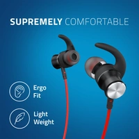BE930M Sports Bluetooth Wireless Neckband Earphone - Black & Red, Small