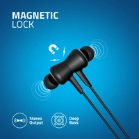 BE990M Sports Bluetooth Wireless Neckband Earphone With Active Noise Cancellation - Black, Small