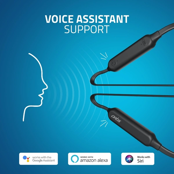 BE990M Sports Bluetooth Wireless Neckband Earphone With Active Noise Cancellation - Black, Small