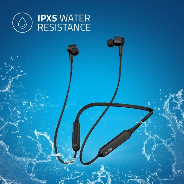 BE990M Sports Bluetooth Wireless Neckband Earphone With Active Noise Cancellation - Black, Small
