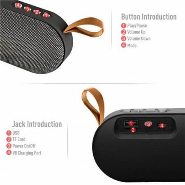 Ubon SP-20A Wireless Bluetooth Speaker | Built-in FM Mode - Black, Medium