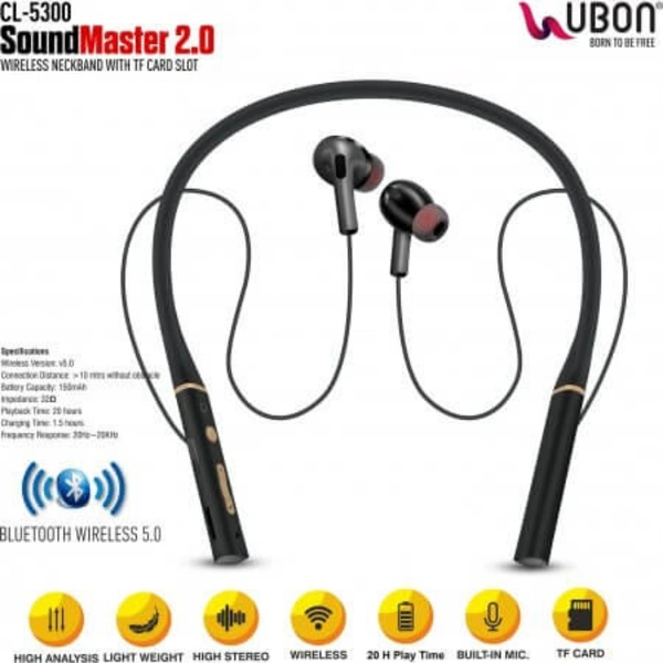 CL-5300 Wireless Neckband - Black, Medium