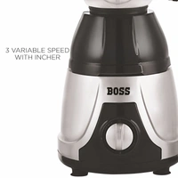 BOSS Flora Deluxe Mixer GrinderB243 - Silver & Black, Medium