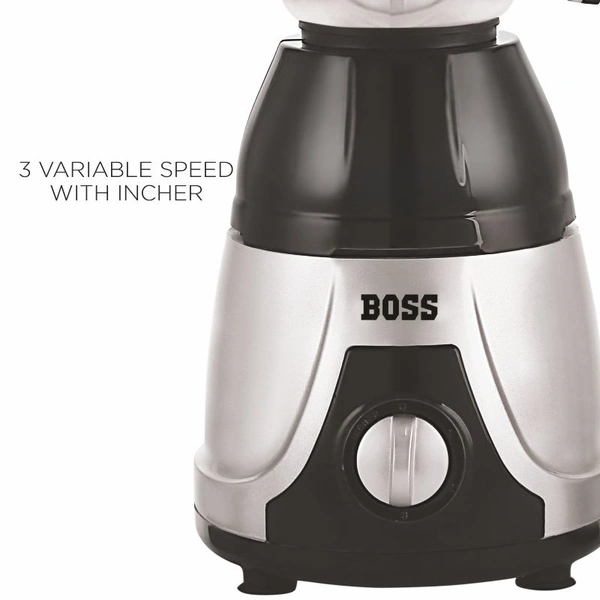 BOSS Flora Deluxe Mixer GrinderB243 - Silver & Black, Medium