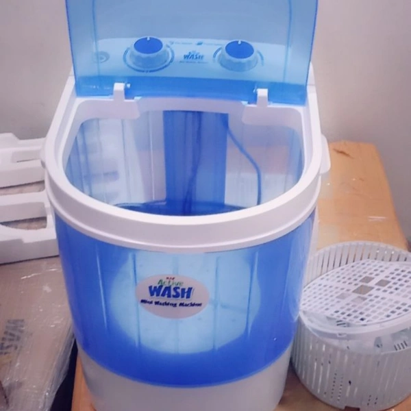 Kengvo Mini 4 Kg Washing Machine - White & Blue, Medium