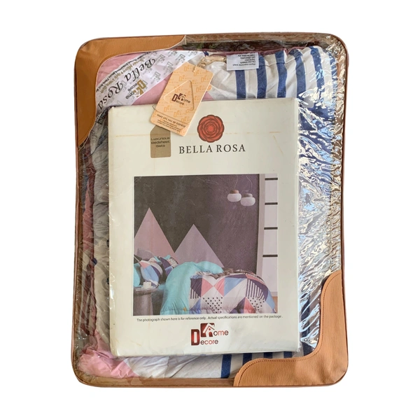 Bella Rosa Comforter Set (Comforter + Bedsheet + 2 Pillow Cover) - Bella Rosa - Ocean Mist - Double Bed - Double Bed