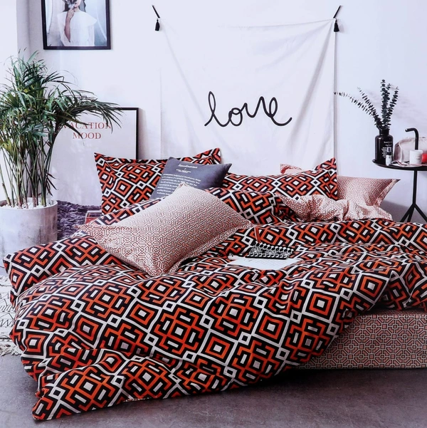 Bella Rosa Comforter Set (Comforter + Bedsheet + 2 Pillow Cover) - Bella Rosa - Canyon Calm - Double Bed - Double Bed