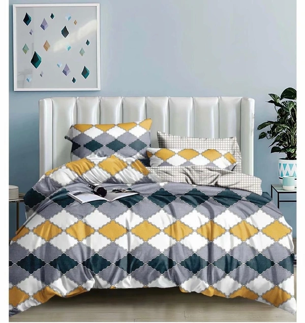 Hyatt Mist Pinsonic Bed Cover Set - Hyatt Mist - Cityscape Calm - Double Bed - Double Bed